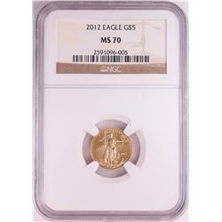 2012 $5 American Gold Eagle Coin NGC MS70