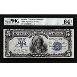 1899 $5 Indian Chief Silver Certificate Note Fr. 281 PMG Choice Uncirculated 64EPQ