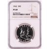 Image 1 : 1962 Proof Franklin Half Dollar Coin NGC PF69