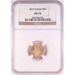 2014 $5 American Gold Eagle Coin NGC MS70