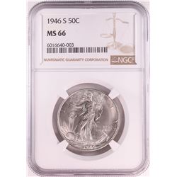 1946-S Walking Liberty Half Dollar Coin NGC MS66