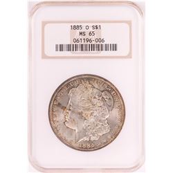 1885-O $1 Morgan Silver Dollar Coin NGC MS65 Old Holder