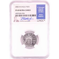 2002-W $25 Proof American Platinum Eagle Coin NGC PF69 Ultra Cameo Jeppson Signature