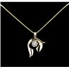 Image 1 : 0.86 ctw Diamond Pendant With Chain - 14KT Two-Tone Gold