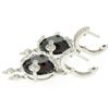 Image 4 : 14k White Gold 11.2 ctw Round Garnet Dangle Earrings w/ Brilliant Diamond Accent