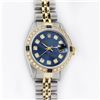 Image 1 : Rolex Ladies 2 Tone YG/SS Blue Diamond & Sapphire Oyster Perpetual Datejust Wris
