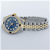 Image 7 : Rolex Ladies 2 Tone YG/SS Blue Diamond & Sapphire Oyster Perpetual Datejust Wris