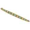 Antique Art Nouveau Krementz 14K Yellow Gold Enamel Daisy Flower Bar Pin Brooch