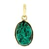 Image 1 : Vintage 14kt Yellow Gold Oval Cabochon Marbled Black & Blue Stone Charm Pendant