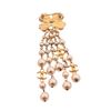 Image 1 : Chanel Gold Clover CC Pearl Dangle Brooch Pin