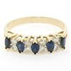 Image 1 : 14kt Yellow Gold 0.98 ctw Sapphire and Diamond Band Ring