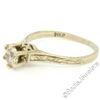 Image 9 : Art Deco Etched 14kt White Gold 0.60 ctw European Diamond Solitaire Engagement R