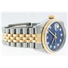 Image 6 : Rolex Mens 2 Tone Blue Diamond 36MM Oyster Perpetual Datejust Wristwatch