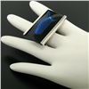 Image 3 : Baccarat Sterling Silver Wide Louxor Blue Mordore Crystal Ring