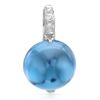 Image 1 : 14k White Gold  2.80CTW Blue Topaz and Diamond Pendant