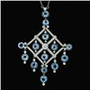 Image 6 : Tiffany & Co. Jazz Platinum 7.20 ctw Round Aquamarine Diamond Chandelier Necklac