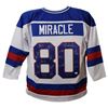 Image 1 : 1980 USA Hockey 'Miracle On Ice' Team Signed USA White Custom #80 Throwback Hockey Jersey (19 Sigs)