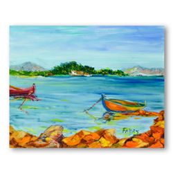 Elliot Fallas, "Morning at the Cove" Original Oil Painting on Canvas, Hand Signed with Letter of Aut