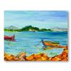 Image 1 : Elliot Fallas, "Morning at the Cove" Original Oil Painting on Canvas, Hand Signed with Letter of Aut