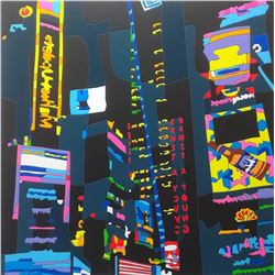 Ugo Nespolo "CITY BY NIGHT" Original Serigraph