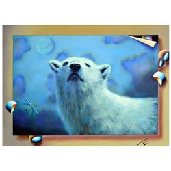 Ferjo, "Polar Bear" Original Painting on Canvas, Hand Signed with Letter of Authenticity.