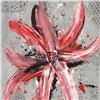 Image 2 : George Marlowe, "Red Lily" Hand Signed Original Acrylic Painting on Canvas with Letter of Authentici