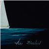 Image 2 : Alex Blokhin, "Two Racing Yachts" Original Oil Painting on Canvas, Hand Signed with Letter of Authen