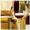 Image 1 : Adriana Naveh, "The Piano Player" Original Acrylic Painting on Canvas, Hand Signed with Letter of Au