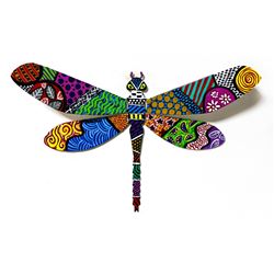 Patricia Govezensky- Original Painting on Cutout Steel "Dragonfly LXI"