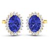 Image 1 : Natural 2.56 CTW Tanzanite & Diamond Earrings 14K Yellow Gold - REF-48H3M