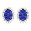 Image 2 : Natural 2.56 CTW Tanzanite & Diamond Earrings 14K Yellow Gold - REF-48H3M