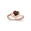 Image 1 : Genuine 0.97 ctw Garnet & Diamond Ring 14KT Rose Gold - REF-29A7K