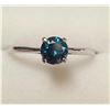Image 1 : 14K White Gold Blue Diamond(I1, 0.5ct) Solitaire Ring (~Size 6)(Ring is resizable for $40), Made in 