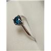 Image 3 : 14K White Gold Blue Diamond(I1, 0.5ct) Solitaire Ring (~Size 6)(Ring is resizable for $40), Made in 
