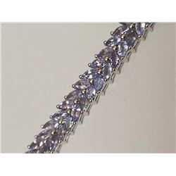 Silver 108 Tanzanites(12.2ct) Bracelet (~length 7.5inches), Appraised Retail $1955