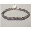 Image 2 : Silver 108 Tanzanites(12.2ct) Bracelet (~length 7.5inches), Appraised Retail $1955