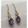 Image 2 : 14K Yellow Gold Ceylon Sapphires(2.1ct) Diamond(I, 0.25ct) Earrings, Custom Designed in Canada, Insu