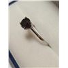 Image 3 : 10K White Gold Black Diamond(1.3ct) Solitaire Ring (~Size 6)(Ring is resizable for $40), Made in Can