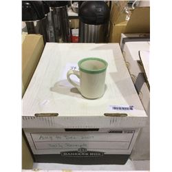 Box of 34 Green Rim Coffee Cups