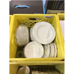 Crate of Assorted Porcelain Plates