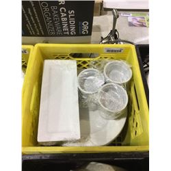 Crate of Assorted Porcelain Plates, Bowls