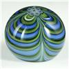 Image 1 : PAPERWEIGHT: Paperweight having a spreading motif just below the surface in alternating sea blue and