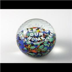 PAPERWEIGHTS: A lot of three unsigned paperweights gift paperweights having “God Bless American”, “G