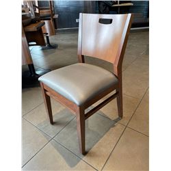Solid Wood curved back restaurant dinning chair with upholstered seat