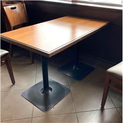 Butcher Block Style Restaurant Dinning Table Double pedestal approx 24 x 48 inch