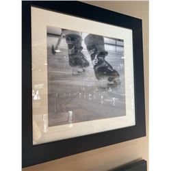 Framed stop on ice hockey picture