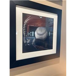 Framed in the glove baseball picture