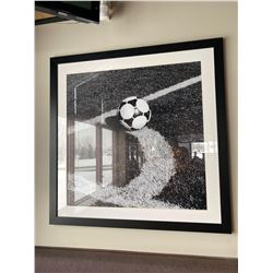Framed corner kick soccer picture