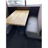 Image 3 : Booth Restaurant Seating with double pedestal butcher block table approx 24 x 40inches and great sea