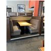 Image 2 : Booth Seating included butcher block table and Grey vinyl upholstered seats, bases and backs - buyer